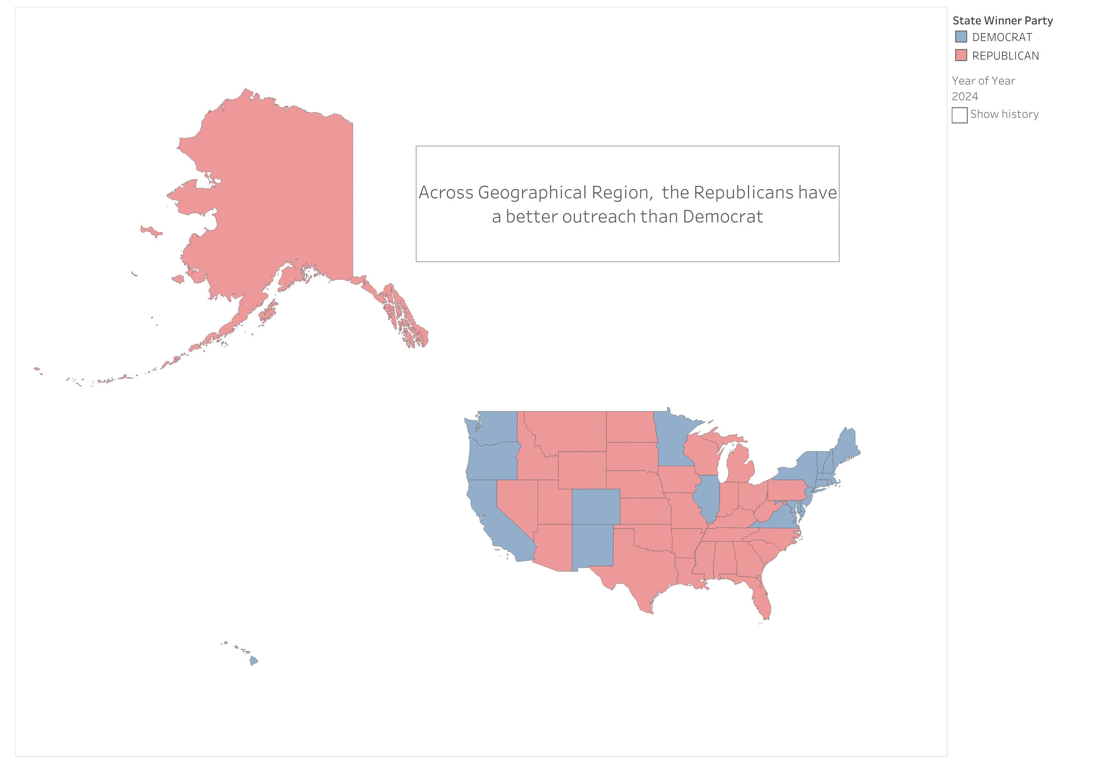 US Map showing state winners